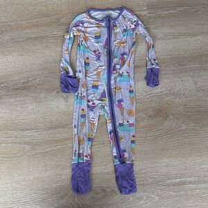 Little Sleepies Bamboo Zippy 6–12M Ice Cream Sundae Purple Limited Edition Fair